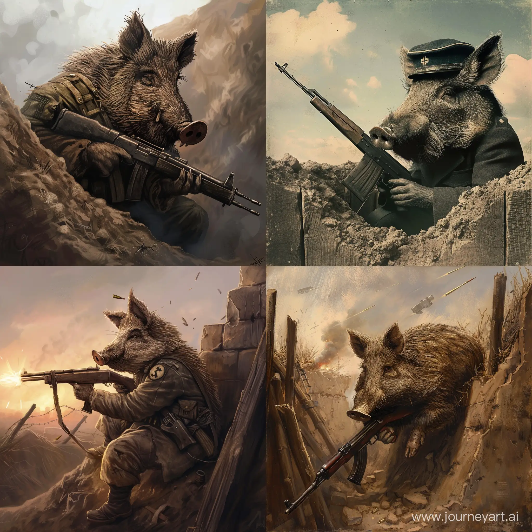 Fascist-Boar-Soldier-in-Trench-with-Rifle