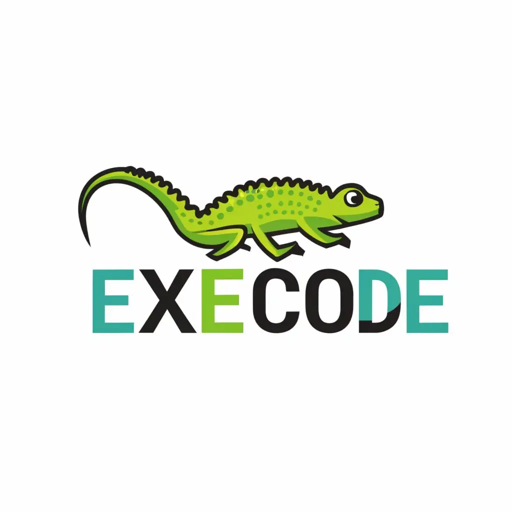 a logo design, with the text 'execode' in lowercase, main symbol: Iguana, Moderate, to be used in Internet industry, clear background
