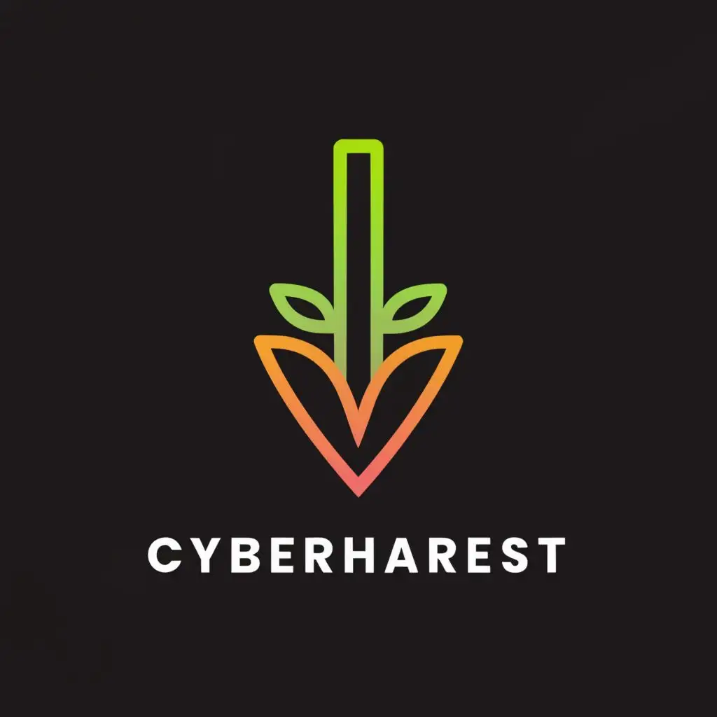 a logo design,with the text "CyberHarvest", main symbol:hoe,Minimalistic,be used in Technology industry,clear background