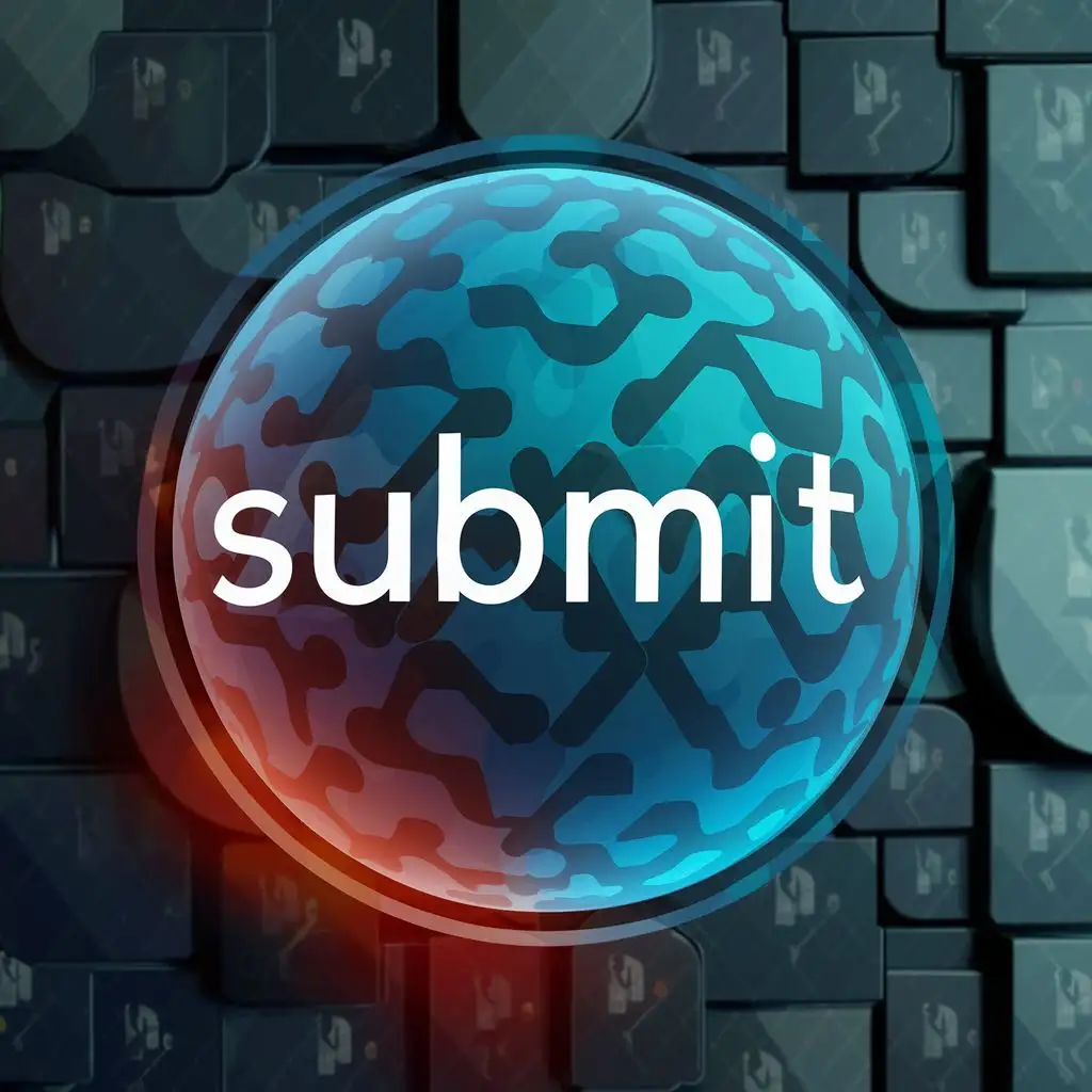 logo, a that has SUBMIT in a square
 background 3d circular button, with the text "SUBMIT", typography, be used in Legal industry