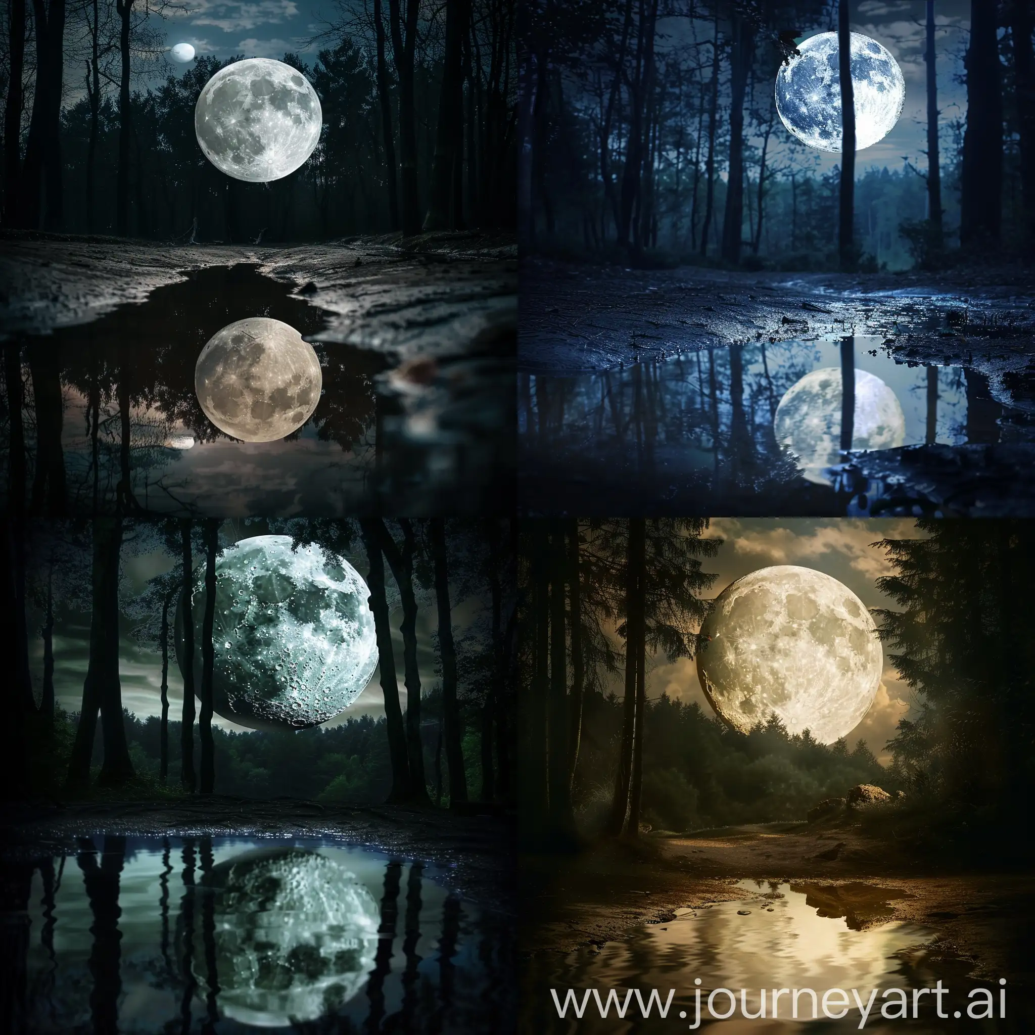 Enchanting-Night-Moonlit-Forest-Reflection