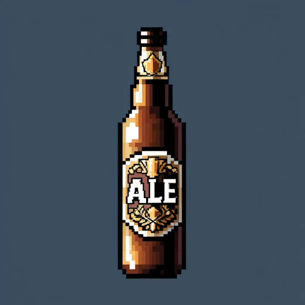 generate pixel art of a bottle of Ale.