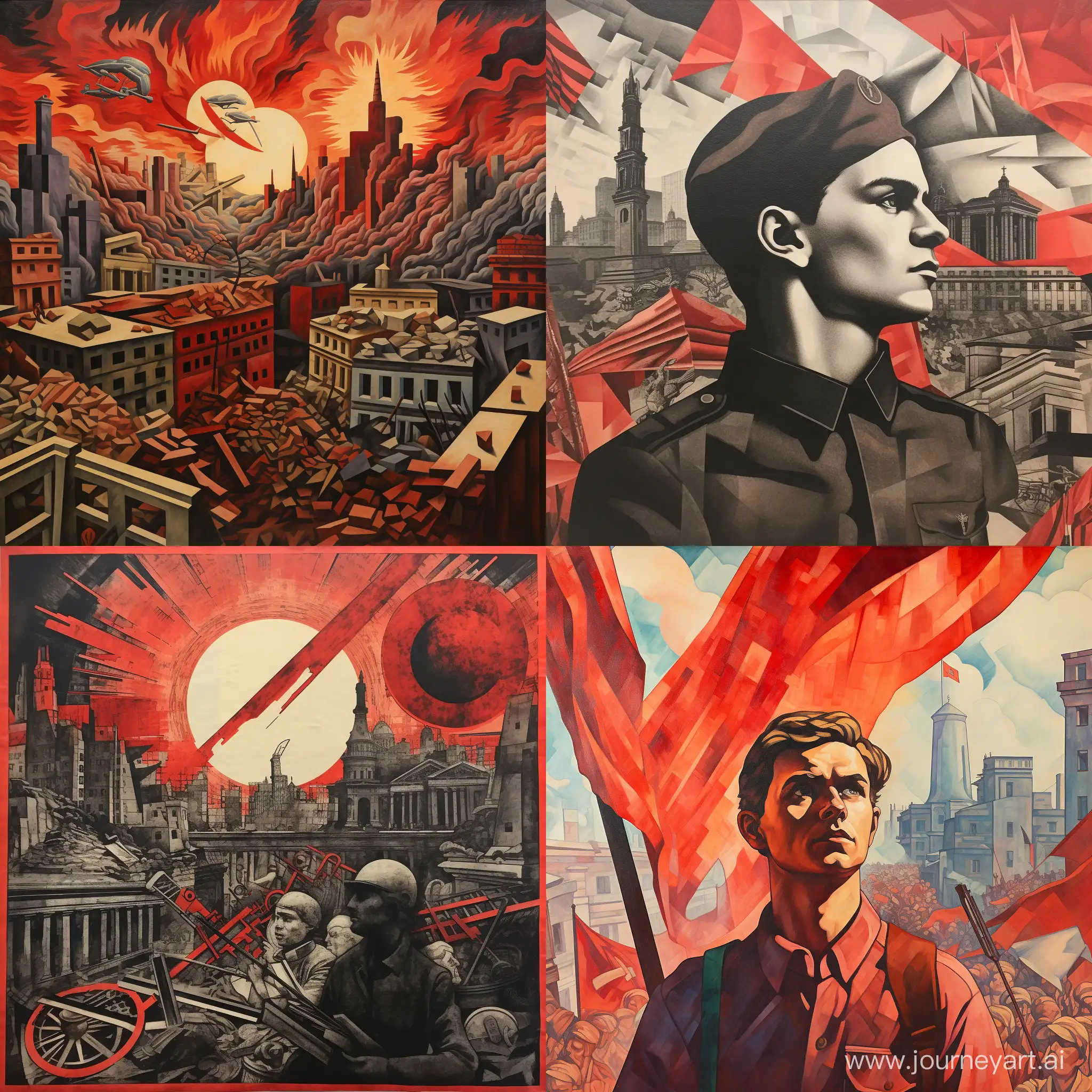 Leningrad-Liberation-Day-Poster-Vintage-Canvas-Art-in-1940s-Style