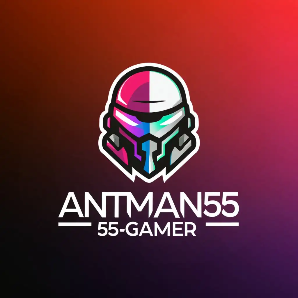 a logo design,with the text "Antman555gamer", main symbol:Rainbow six siege,Moderate,clear background