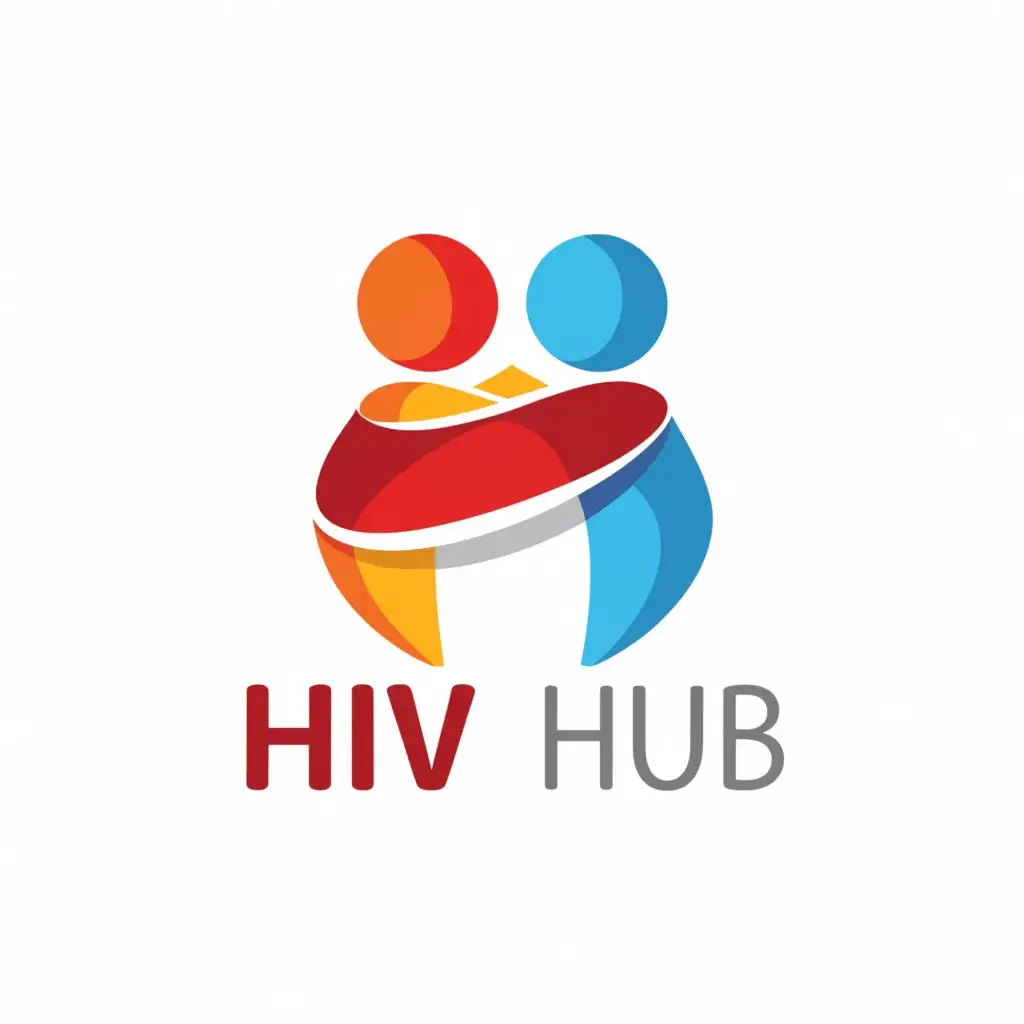 a logo design,with the text "HIV  Hub", main symbol:two persons hugging,Moderate,clear background
