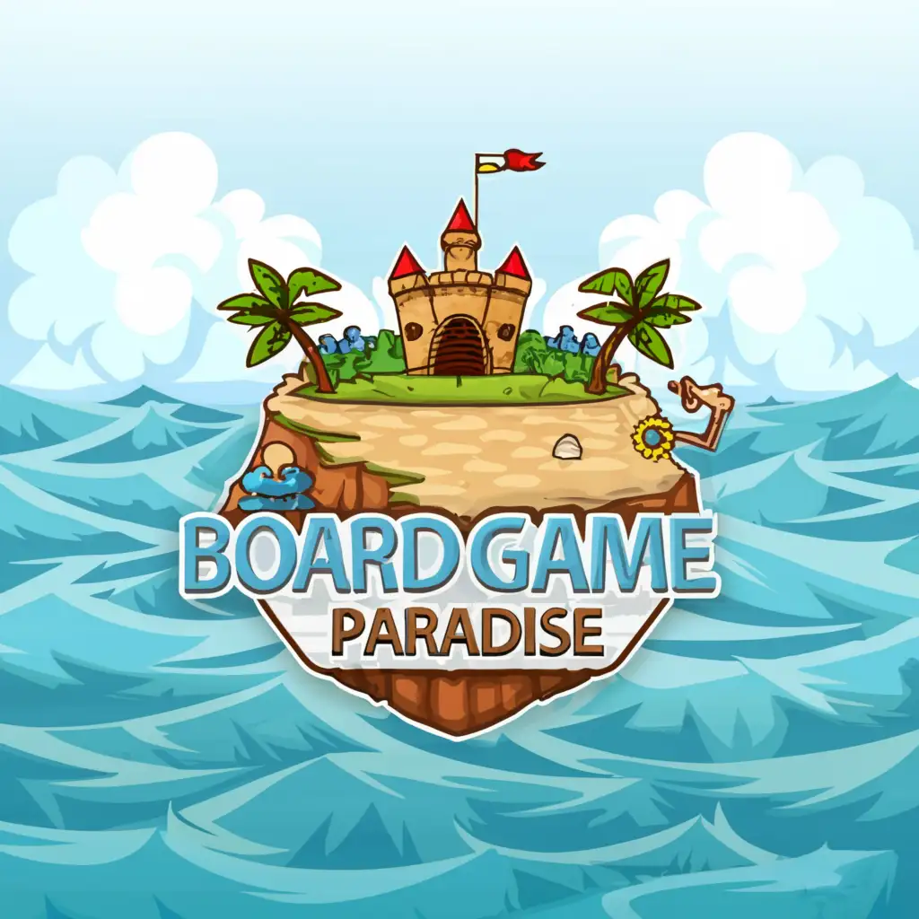 LOGO-Design-for-Board-Game-Paradise-Tropical-Island-Theme-with-Clean-Typography