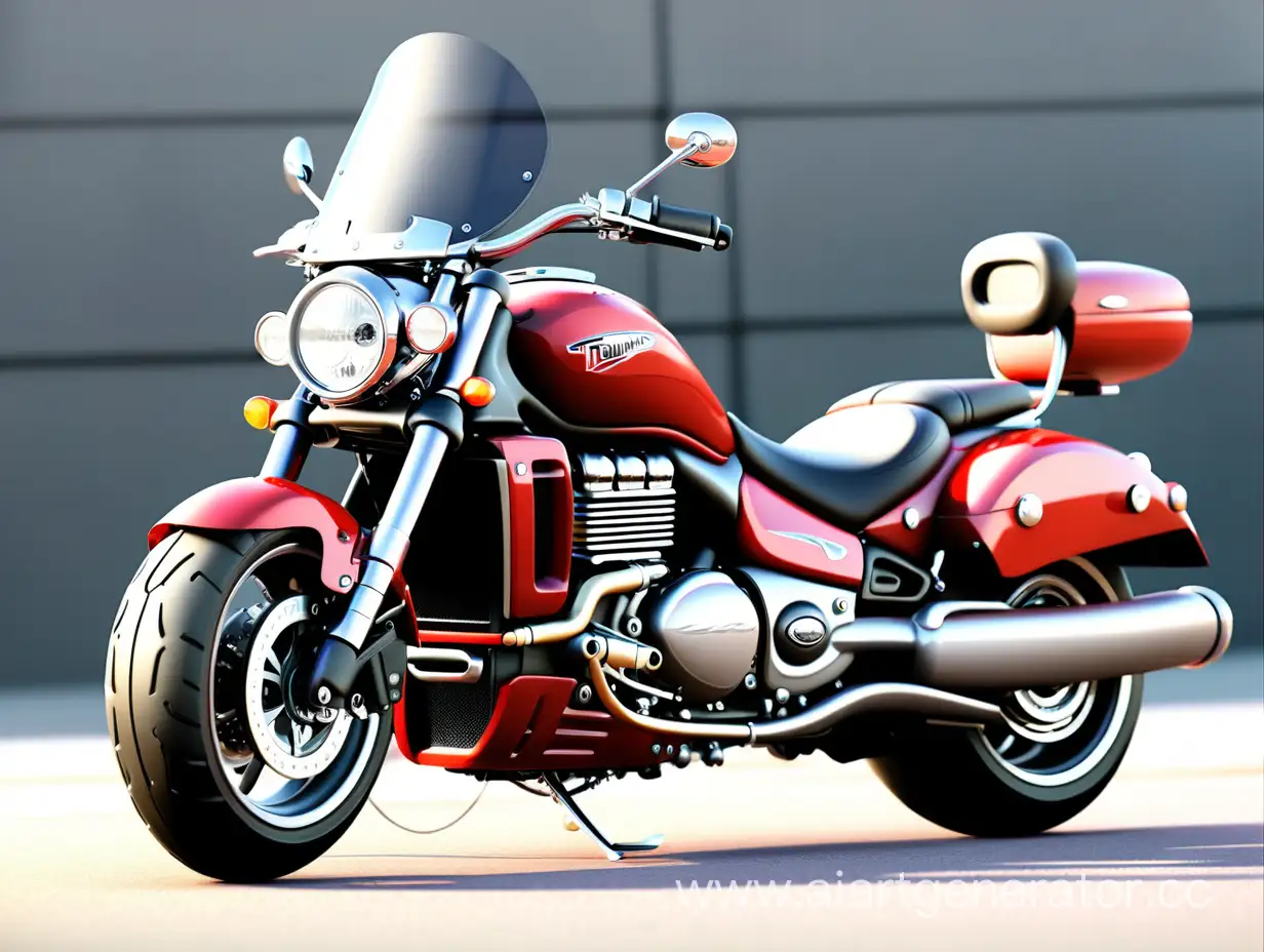 Sleek-Red-TRIUMPH-Rocket-III-Motorcycle