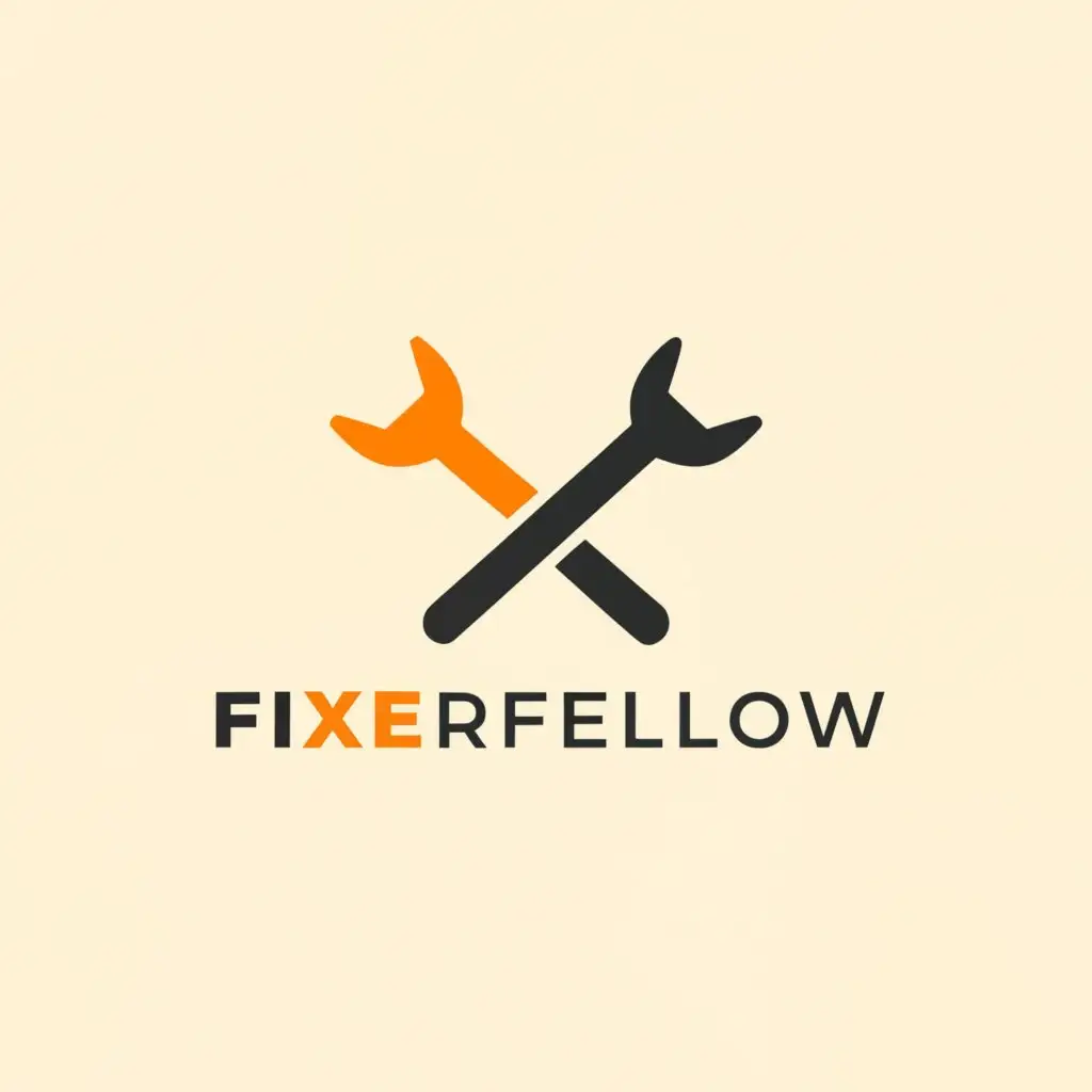 a logo design,with the text "FixerFellow", main symbol:wrench, home, handyman,Moderate,clear background
