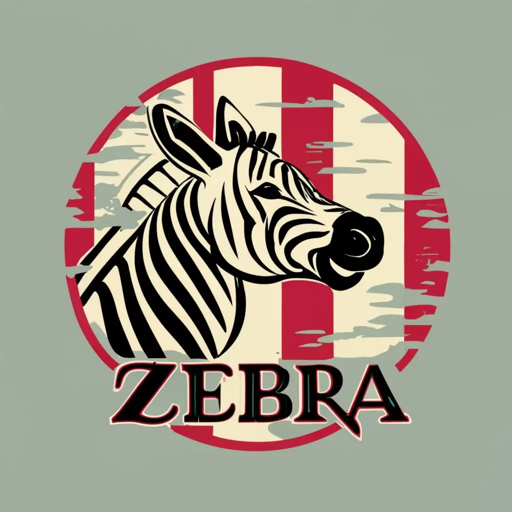 logo, make a zebra with a Japanese flag for the restaurant's logo, with the text "zebra", typography, be used in Restaurant industry