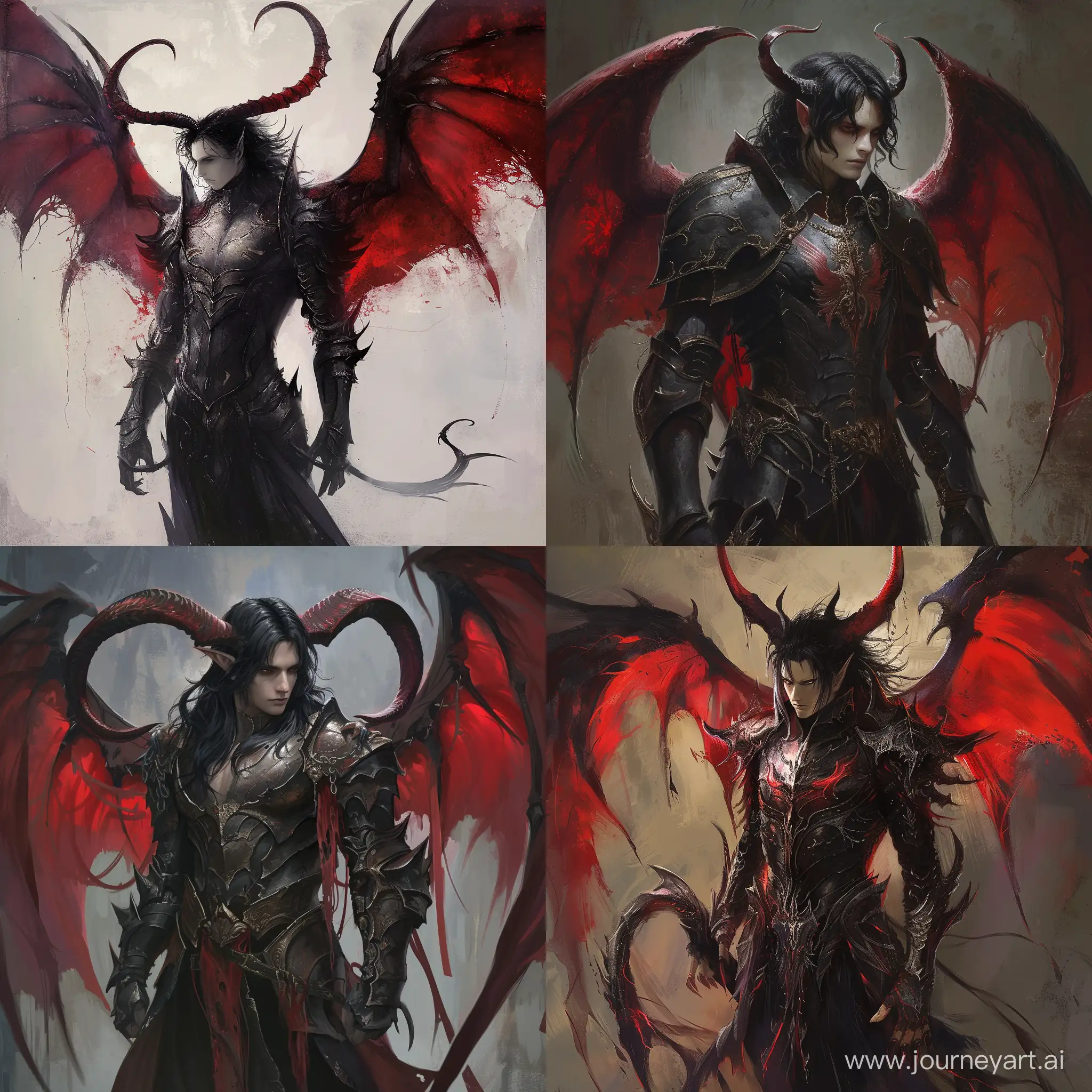 Dark-Armored-Devil-with-Red-Wings-and-Long-Horns