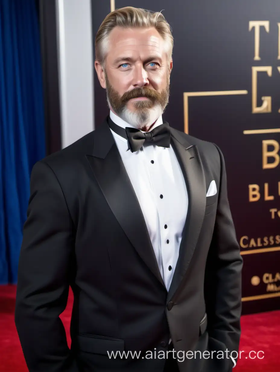 Dapper-MiddleAged-Man-in-Elegant-Tuxedo-on-the-Red-Carpet