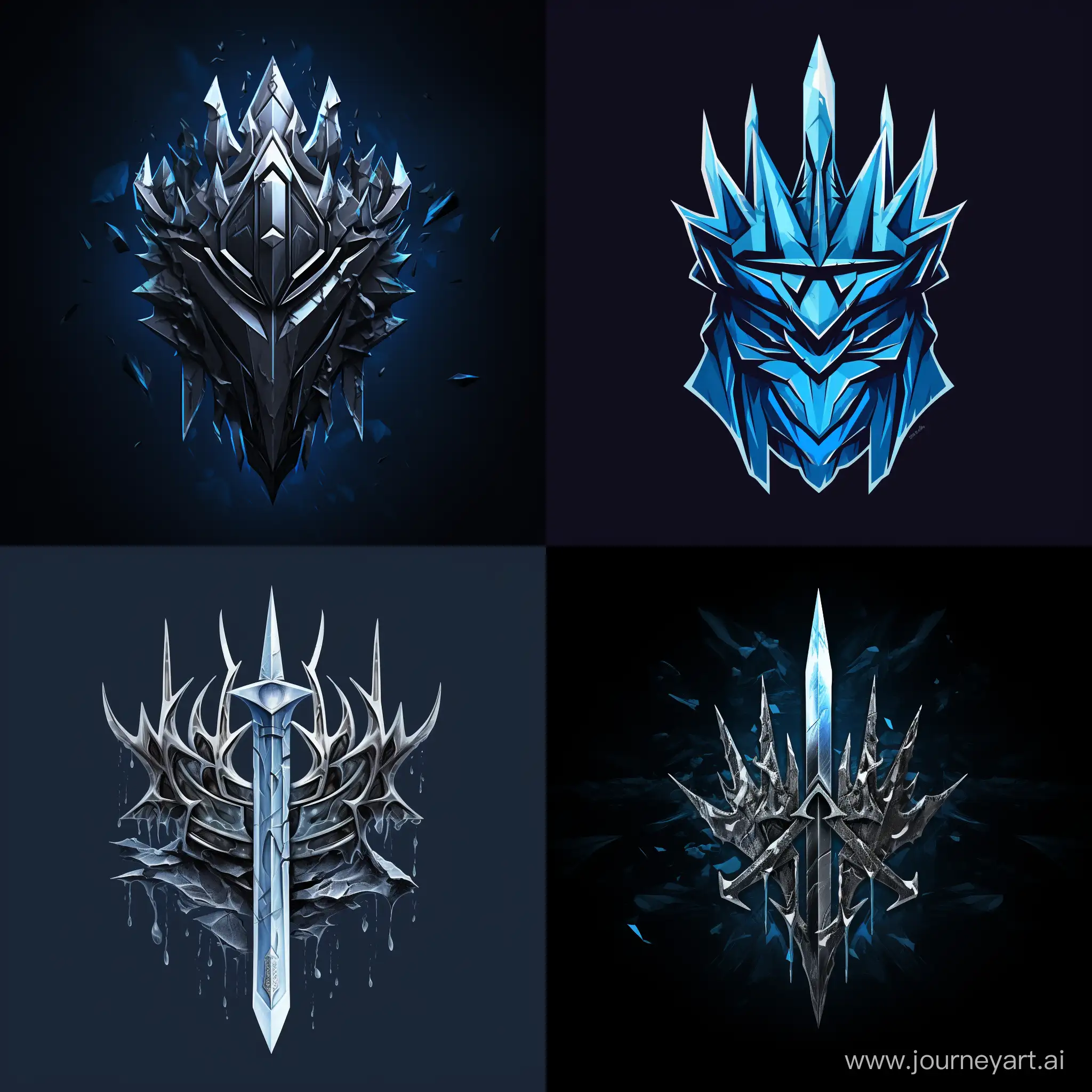 modern, creative and simple logo starts from letter "Alterac", background lich king