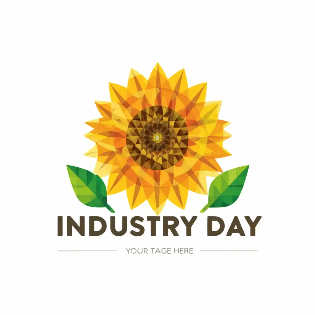 LOGO-Design-For-Industry-Day-Vibrant-Kansas-Sunflower-Emblem-on-Clean-Background