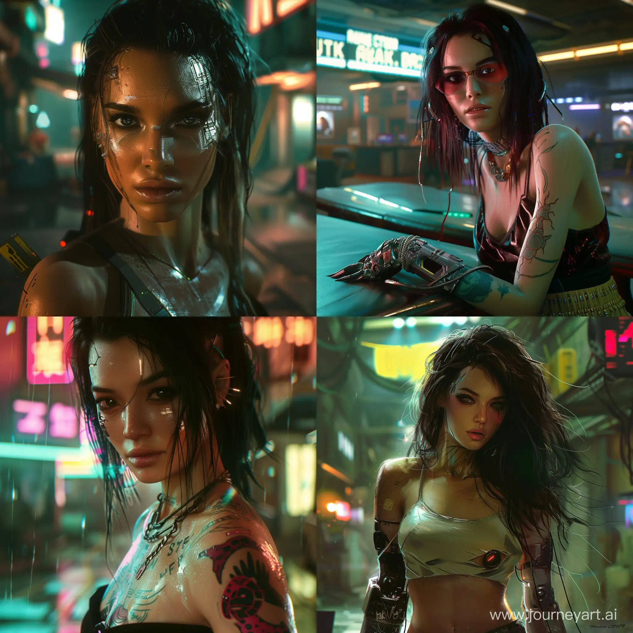 Futuristic-Cyberpunk-Woman-Portrait-in-Neon-Cityscape