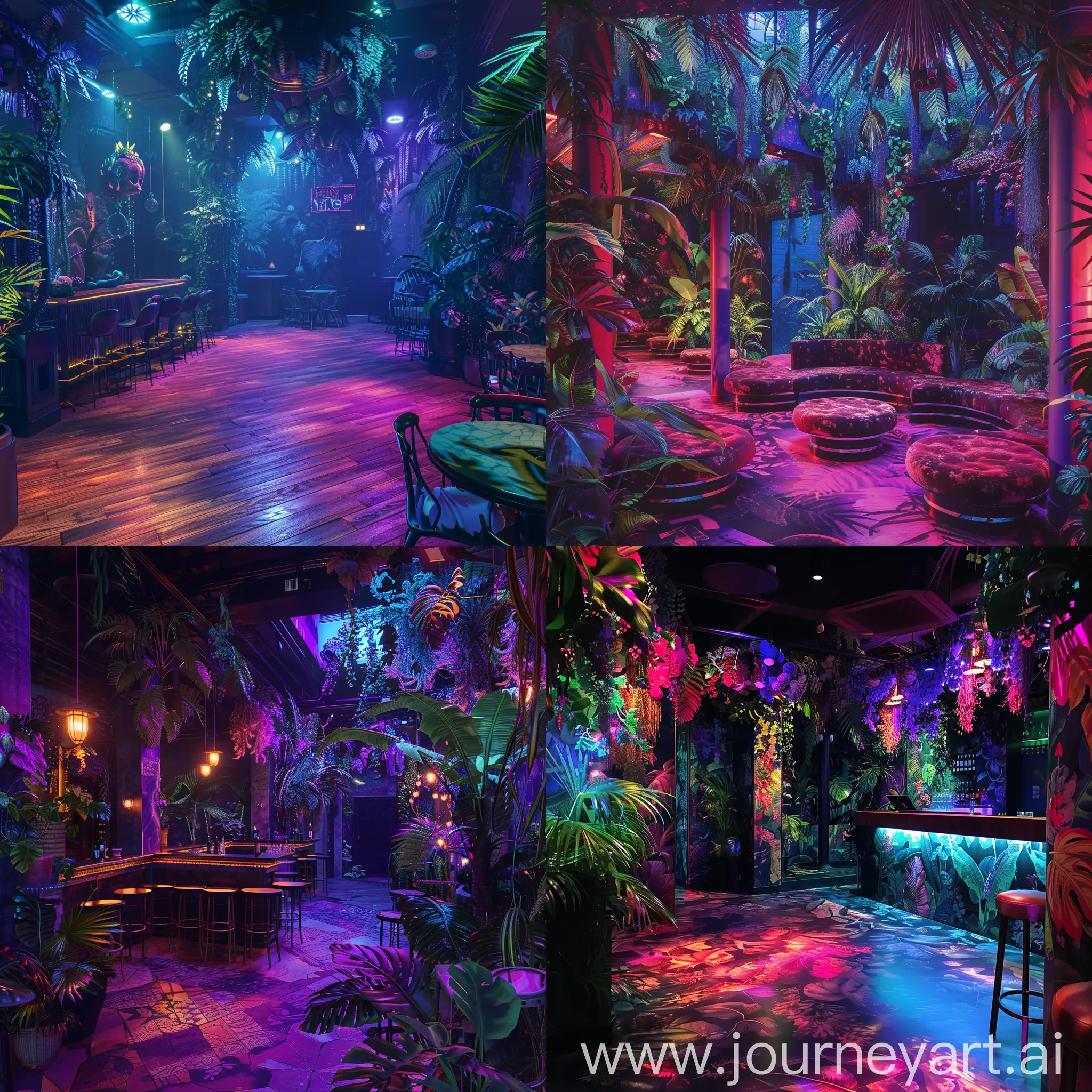 Jungle in a night club
