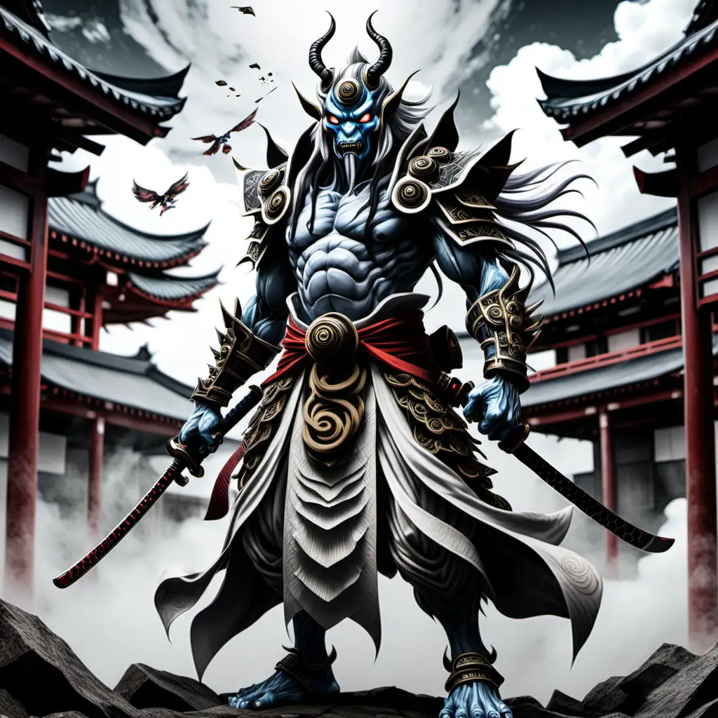 Japanese MythologyInspired Samurai Elemental Battle in Desolate Dungeon