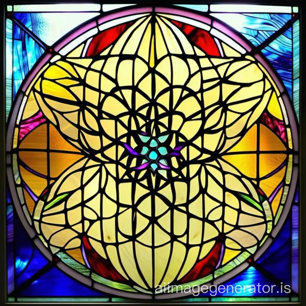 the flower of life sacred geometry stained glass window
