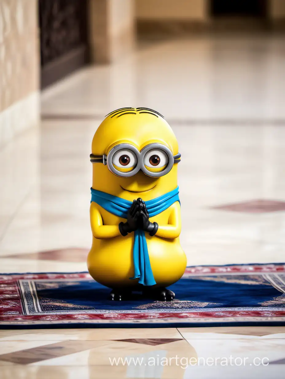 Multicultural-Harmony-OneEyed-Minion-and-Devout-Arab-in-Prayer