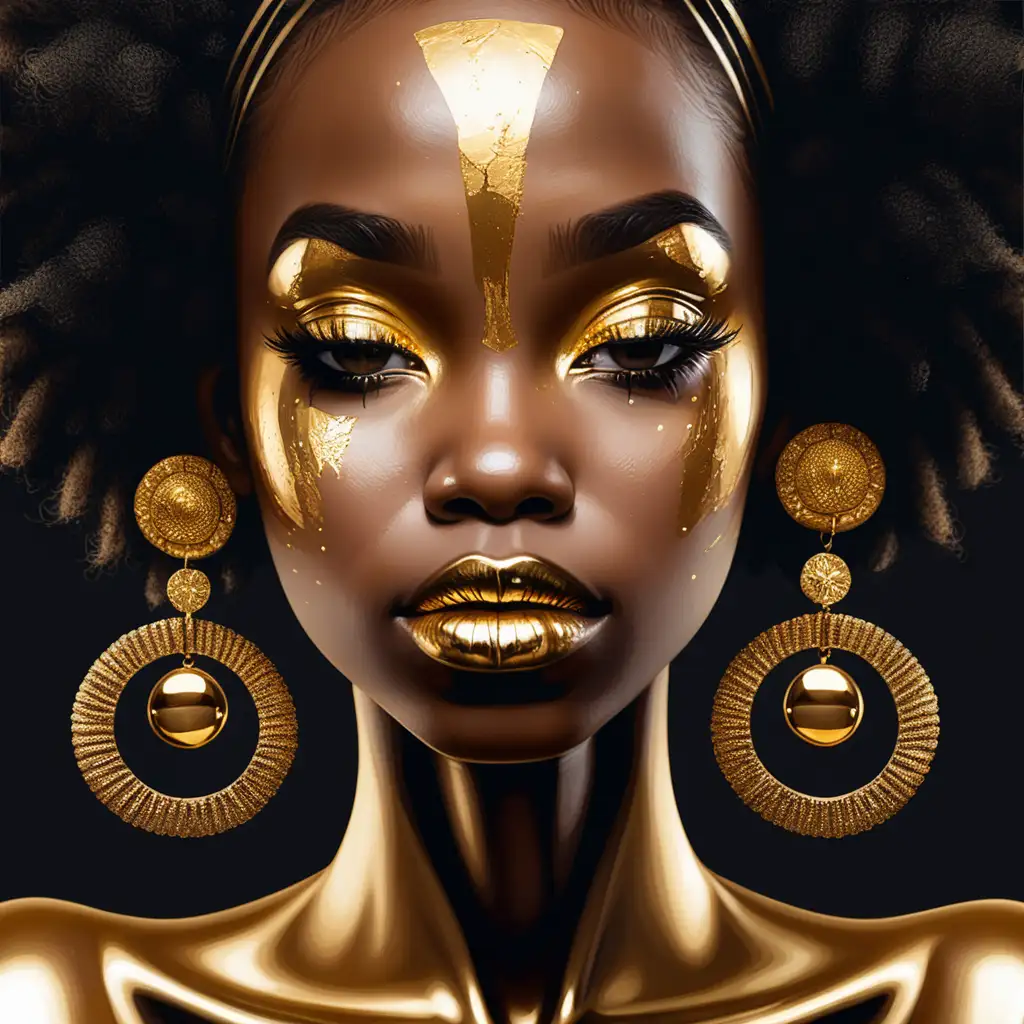 gold make up on black woman

