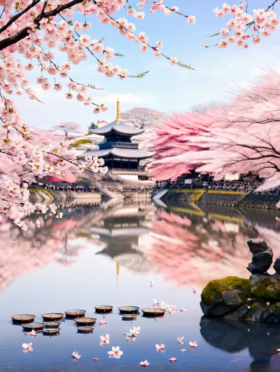 Tranquil Cherry Blossom Landscape Symbol of Peace and Serenity