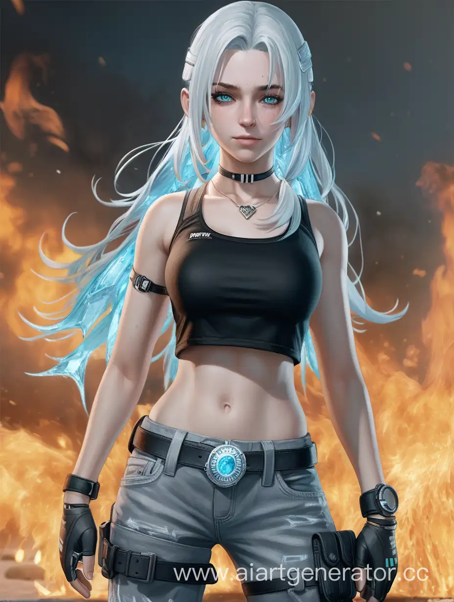 Frosty-Warrior-PUBG-Inspired-Girl-Engulfed-in-Elemental-Flames