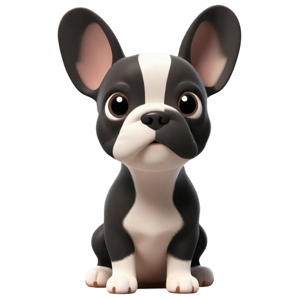 Adorable-Black-and-White-French-Bulldog-Puppy-Cartoon-in-CrystalClear-PNG-Format