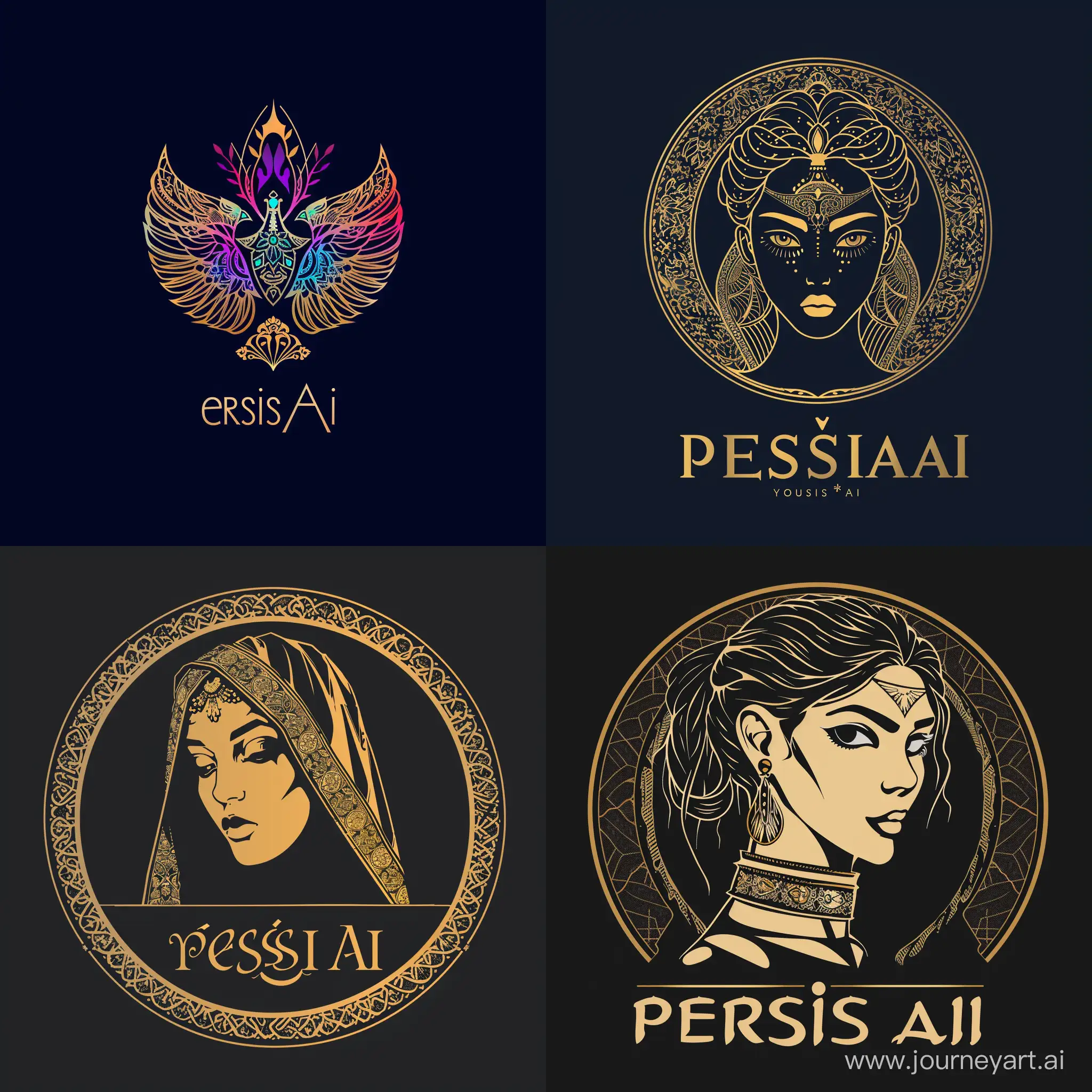 give me a logo for youtube channel named persis ai and related to persian culture