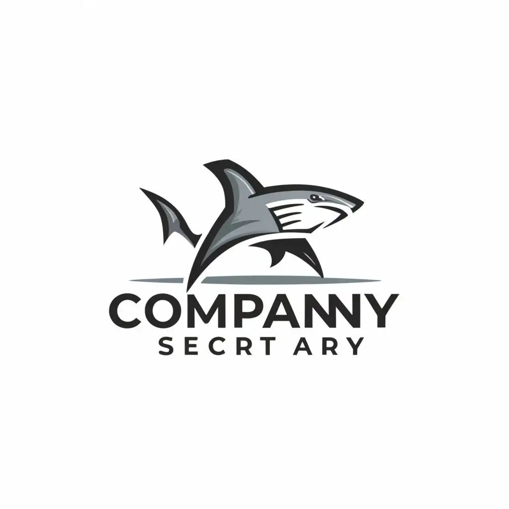 a logo design,with the text "company secretary ", main symbol:shark,complex,be used in Legal industry,clear background