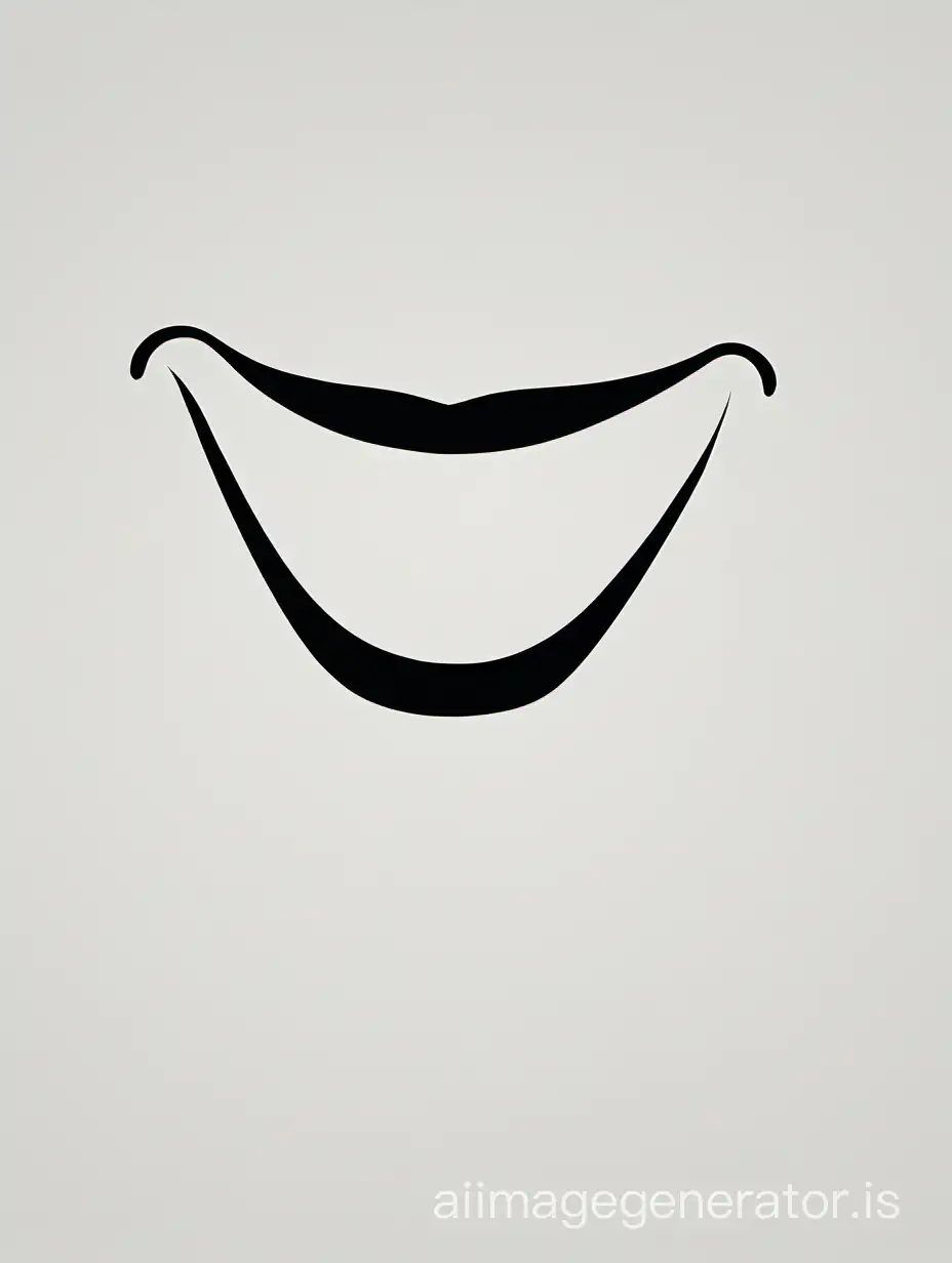 The silhouette whispers and smiles with a white smile and laughs, Minimalist style. art, poster
