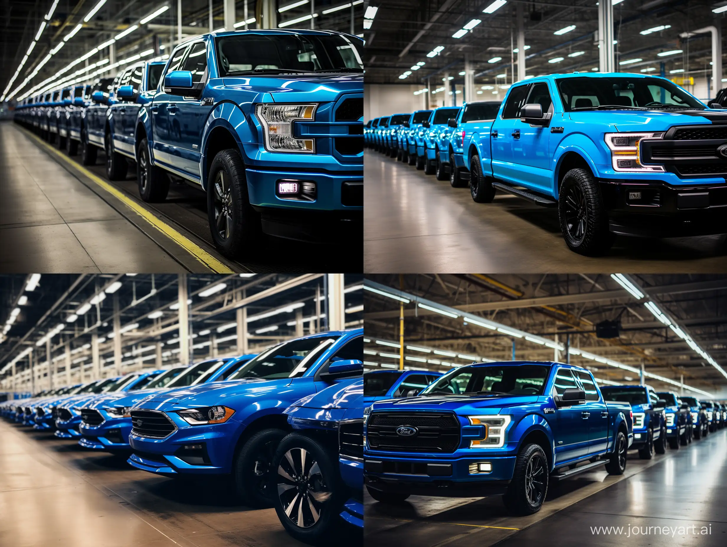 Efficient-Electric-Manufacturing-Ford-F150-Electric-Cars-in-Striking-Blue