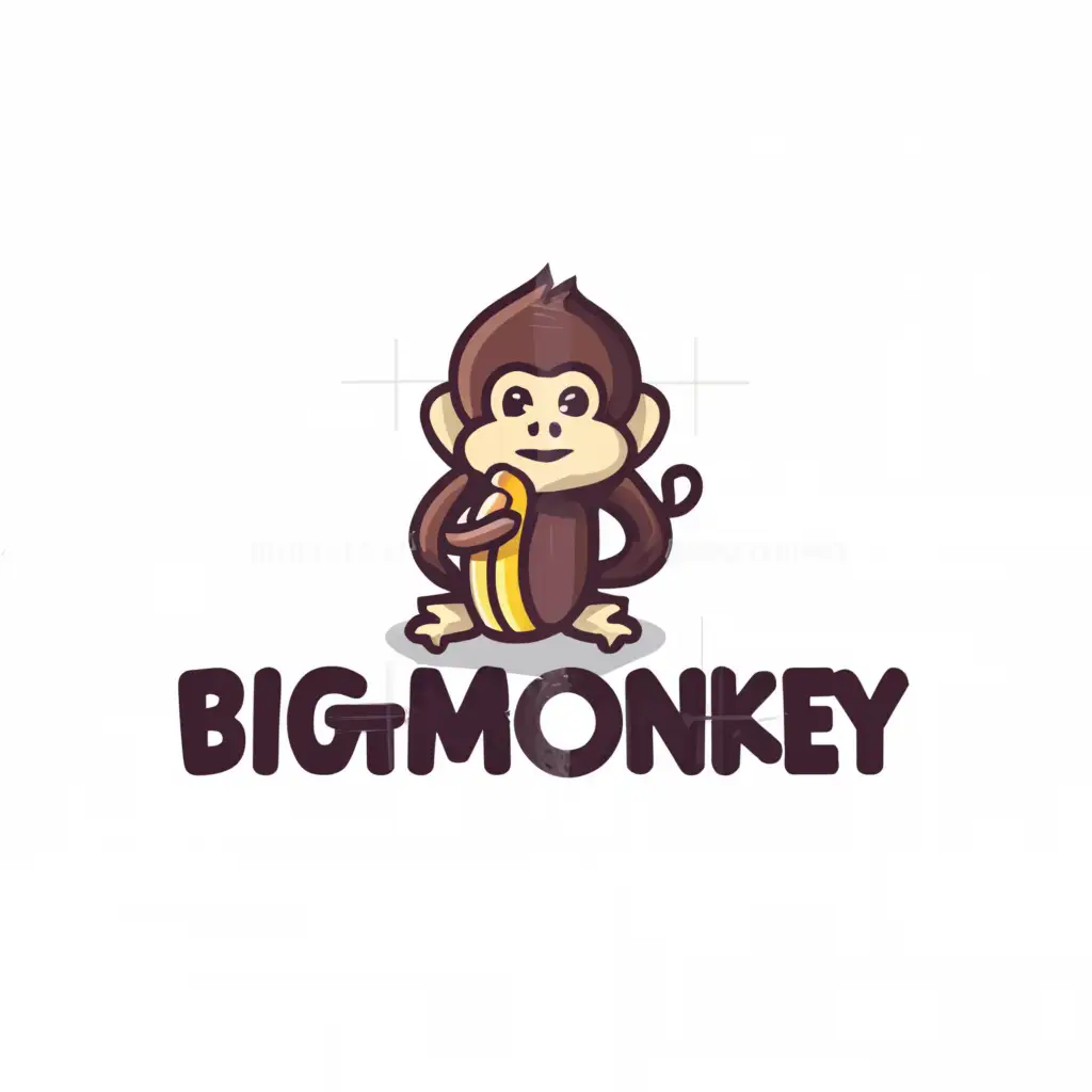 a logo design,with the text "BIGMONKEY", main symbol:little monkey,Moderate,clear background