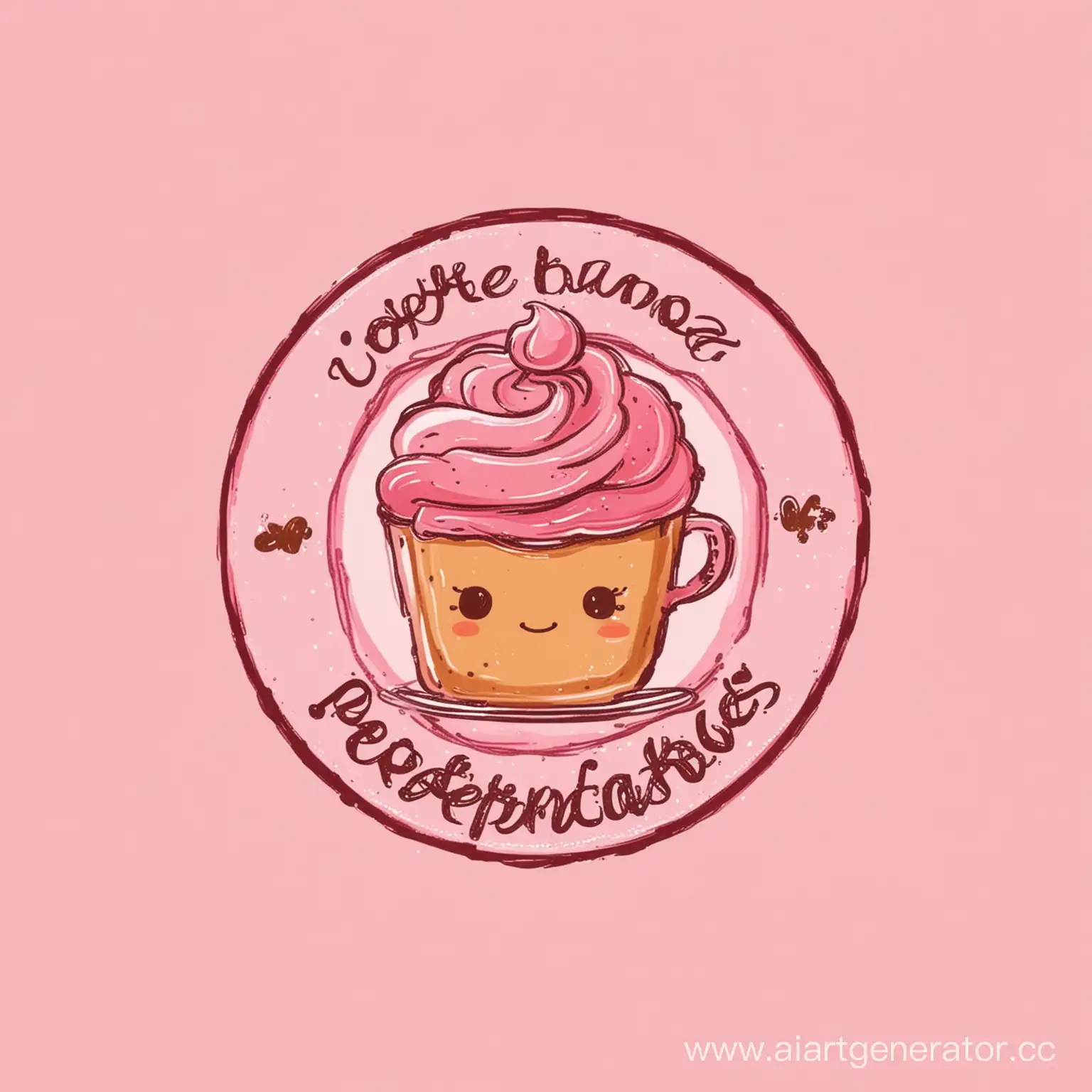 Pink-Themed-Little-Pancakes-Coffee-Shop-Logo