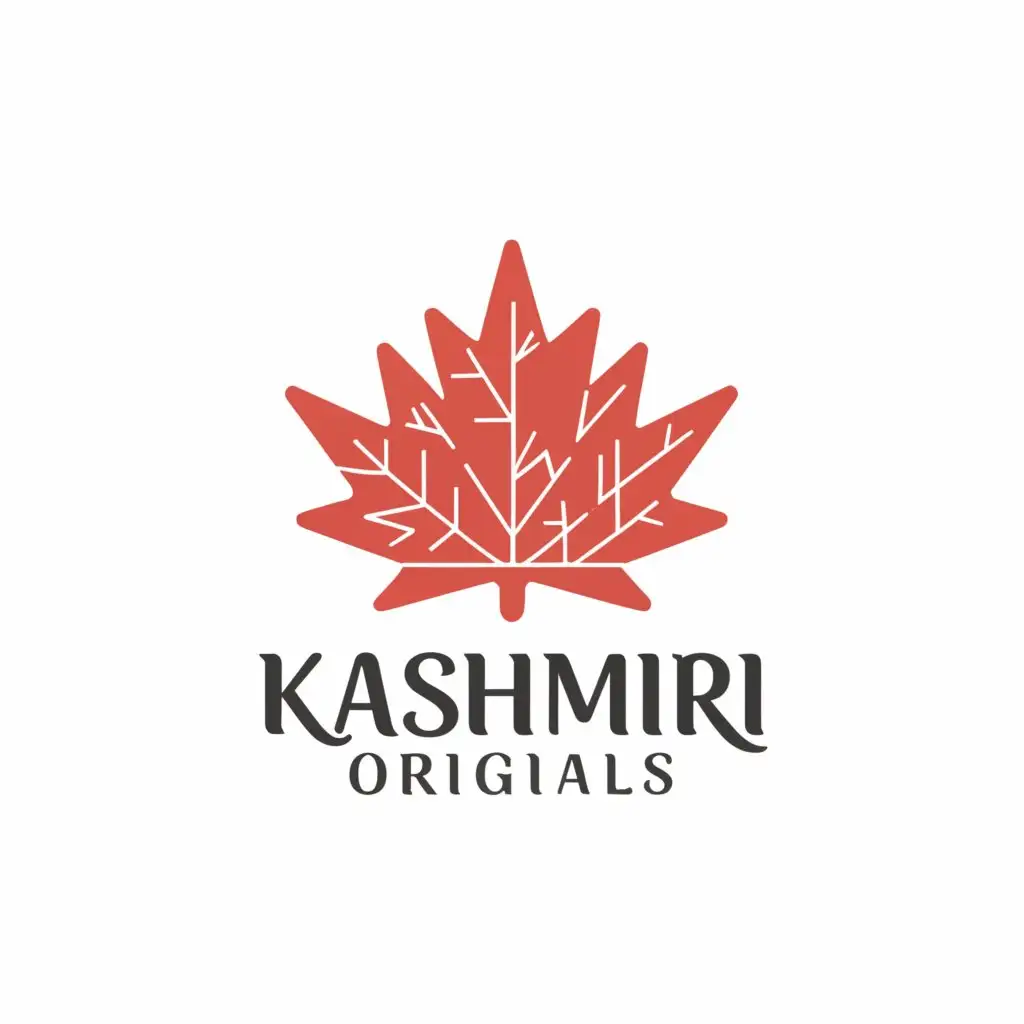 a logo design,with the text "Kashmiri Originals", main symbol:Maple leaf,Moderate,clear background
