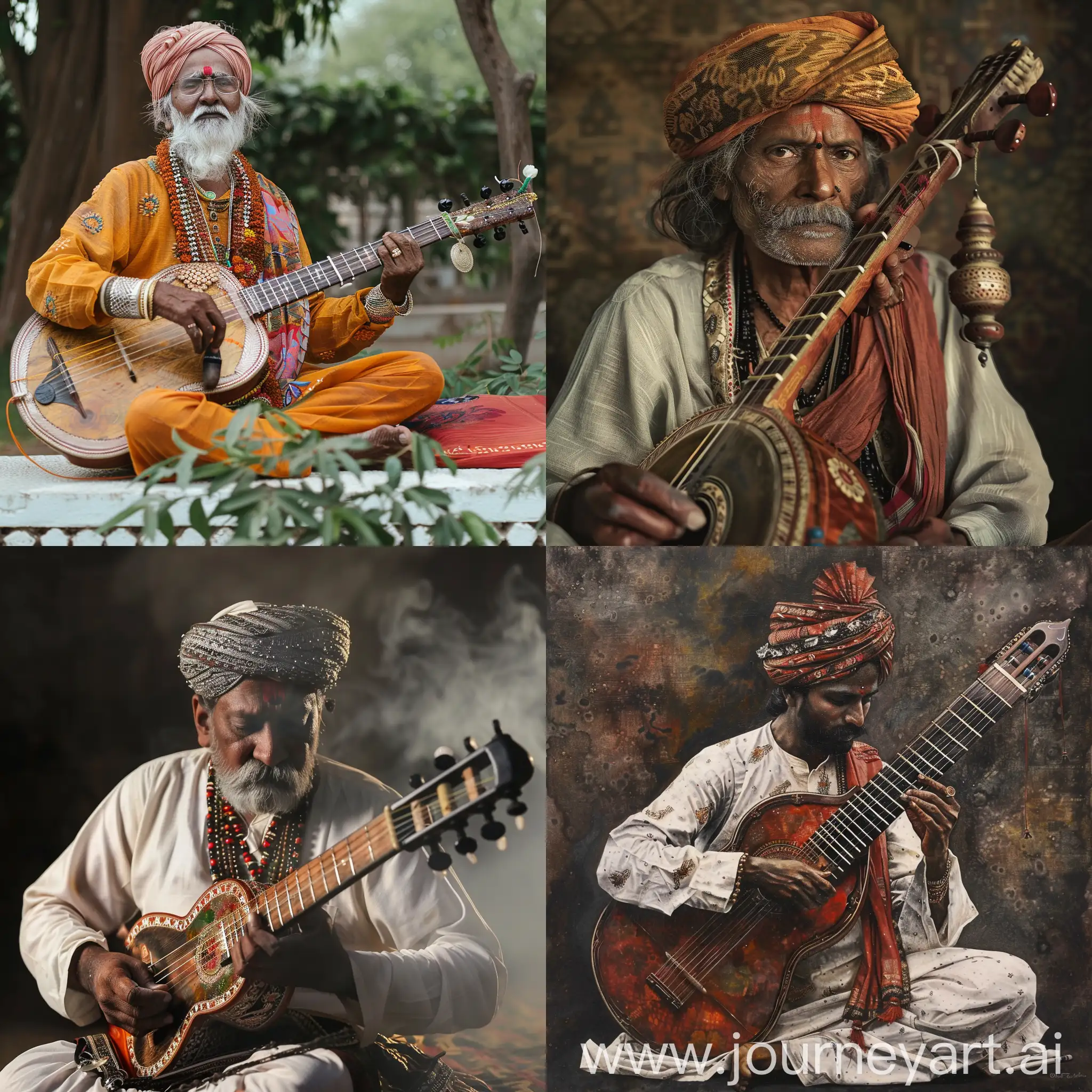 Traditional-Indian-Musician-Playing-a-Sitar