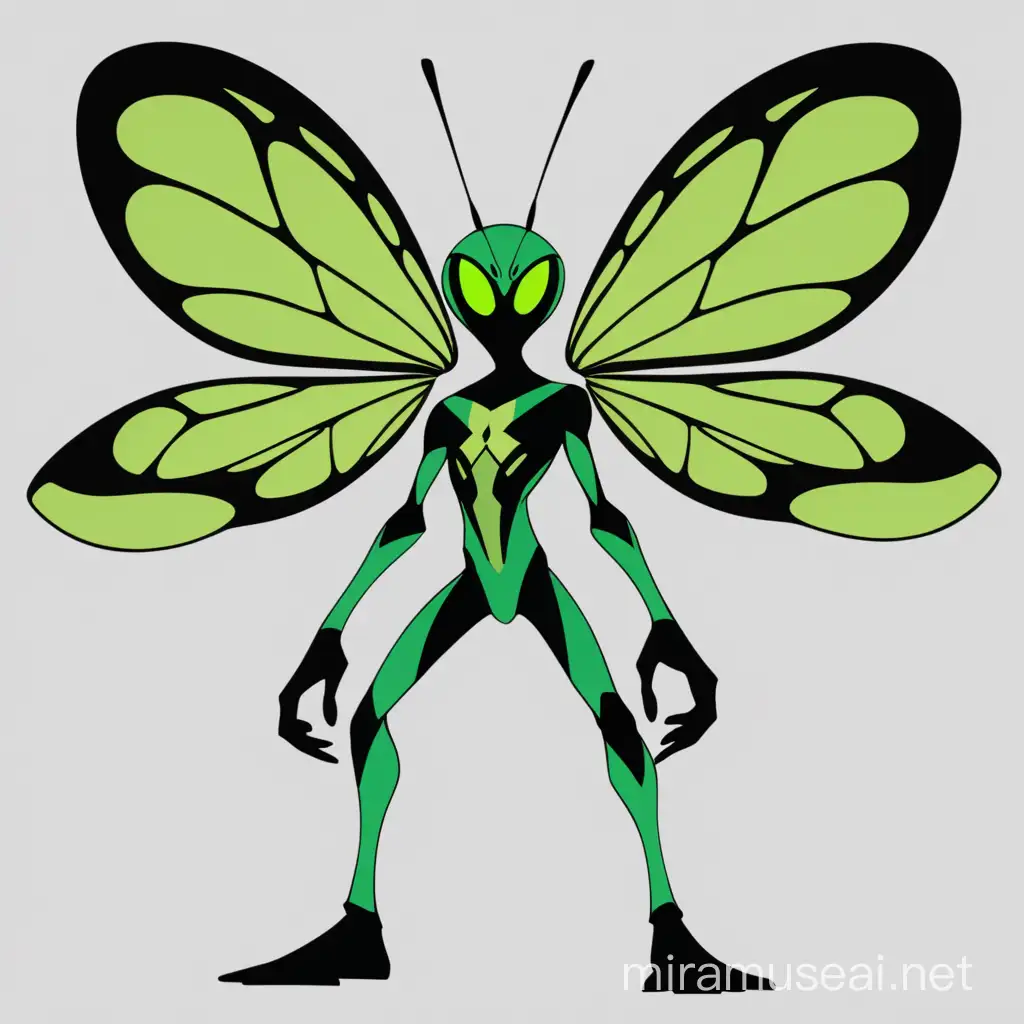 Create an original look based on the reference image, about ben10's stinkfy alien