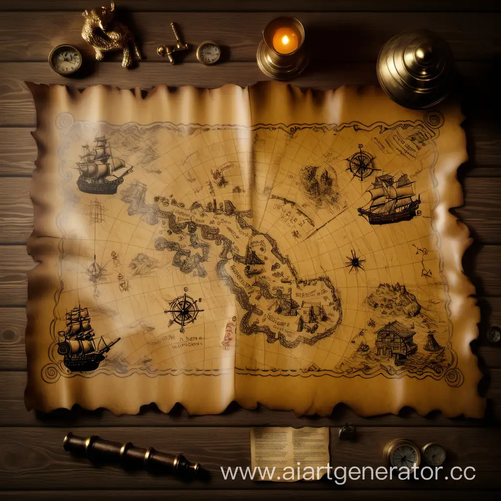 treasure map on the table