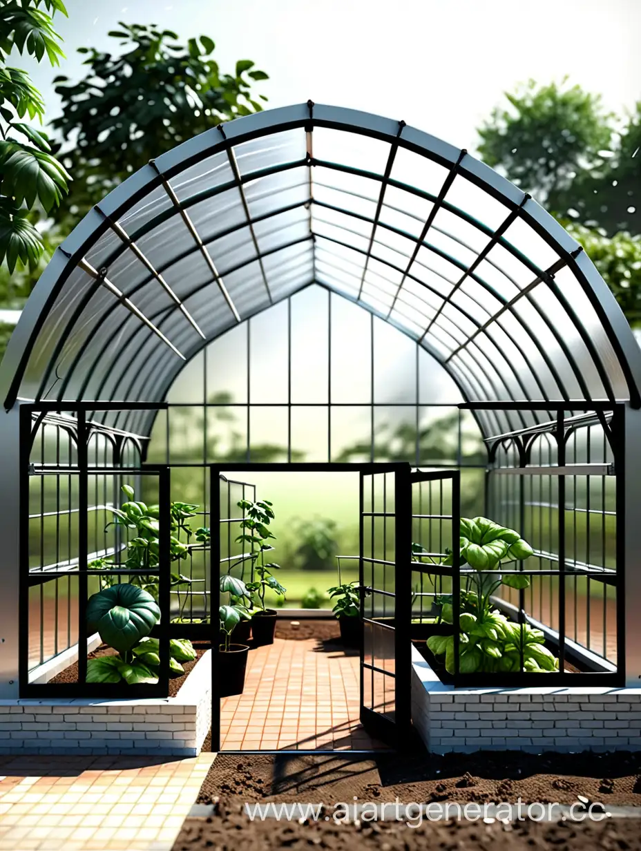 Realistic-Arched-Greenhouse-with-Lush-Vegetation