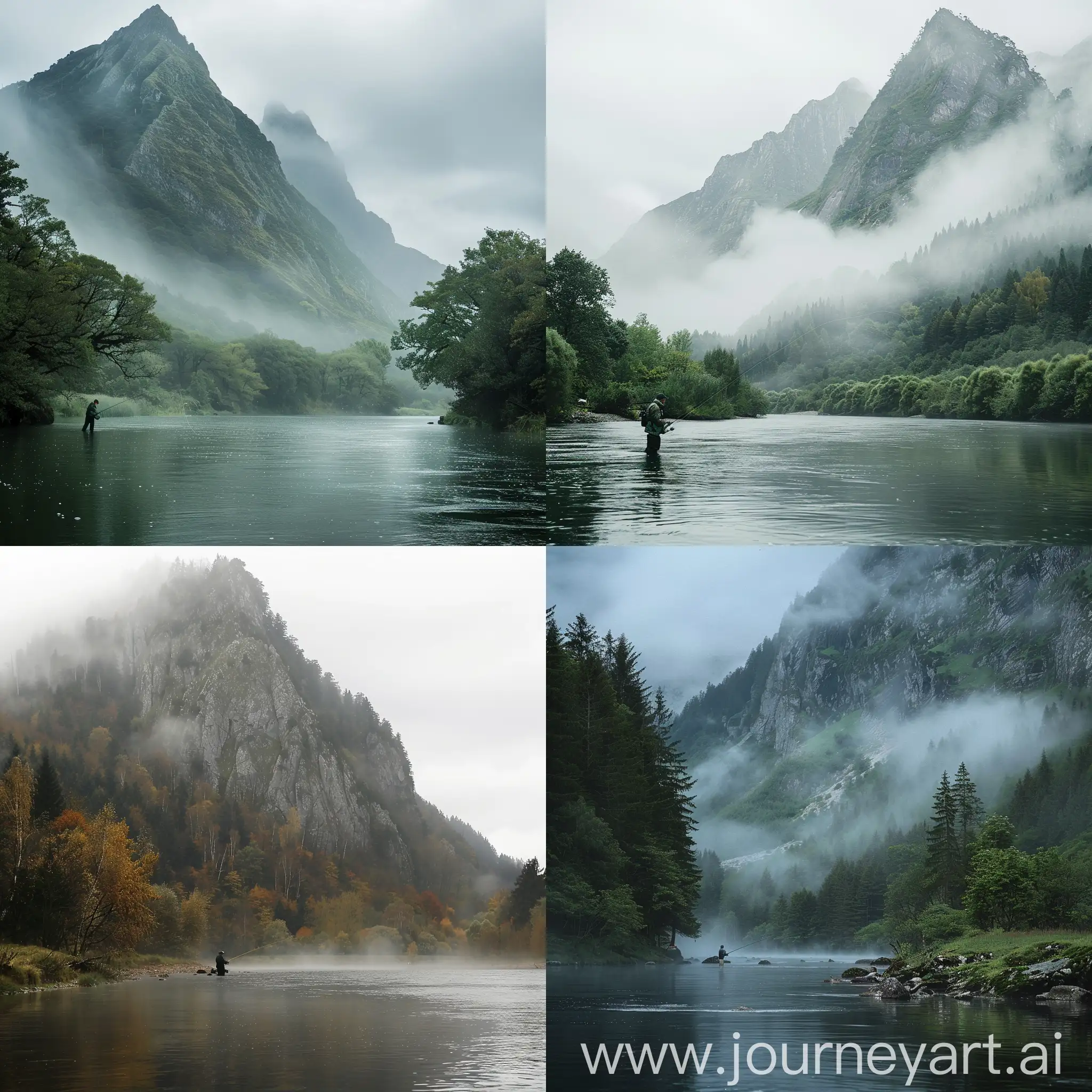Fisherman-in-a-Serene-Misty-Landscape-with-Mountain-and-River