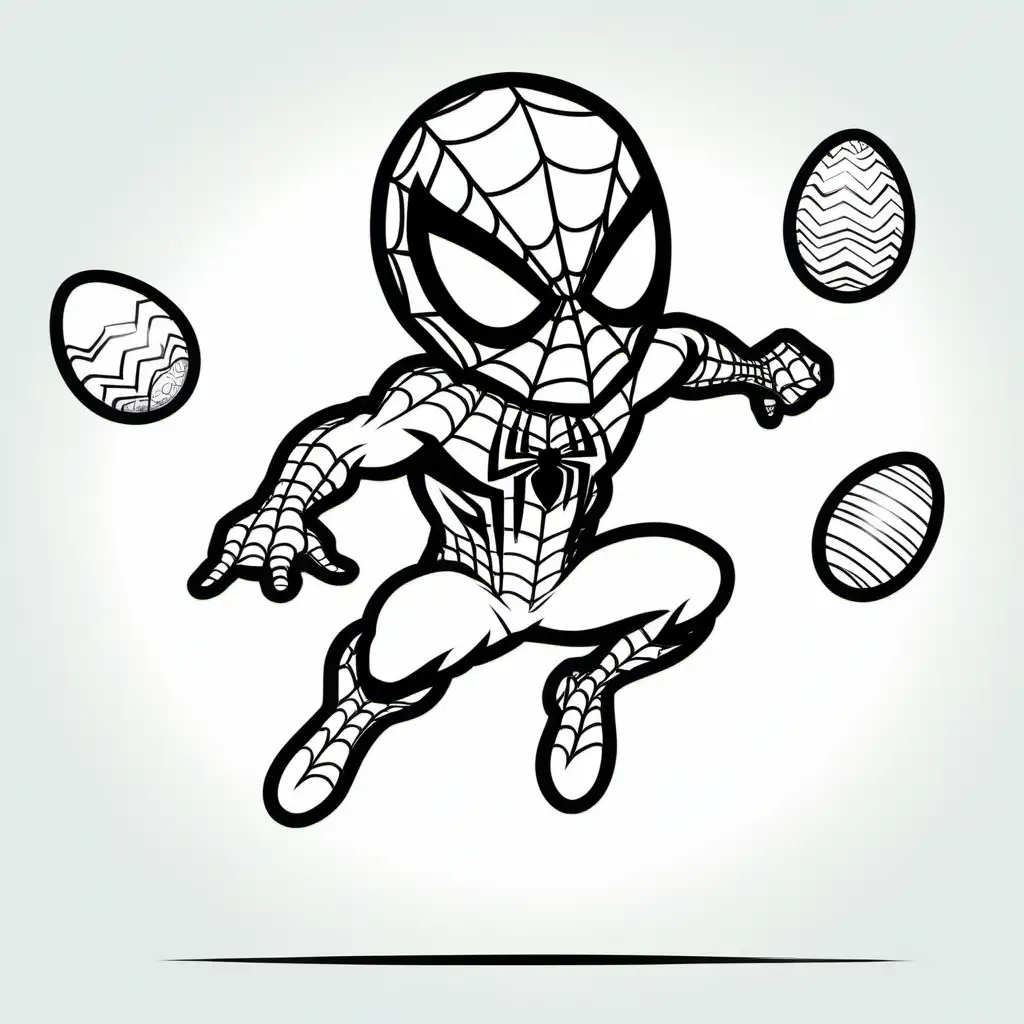 Spiderman Chibi Style Jumping and Shooting Easter Egg