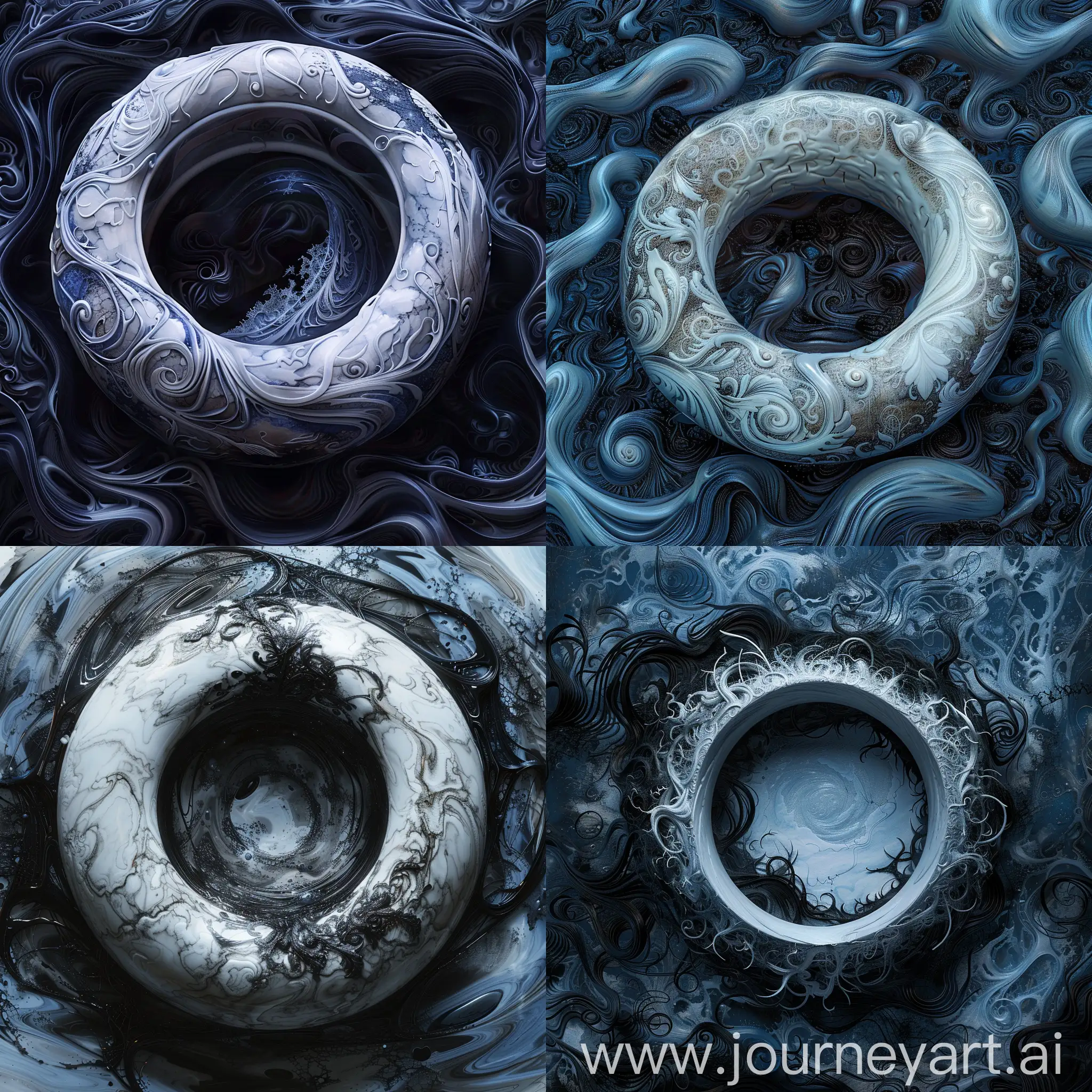 Mystical-Heros-Journey-Realistic-White-Ring-Amidst-Dark-Swirls-with-Symbols-of-Struggle-and-Sacrifice