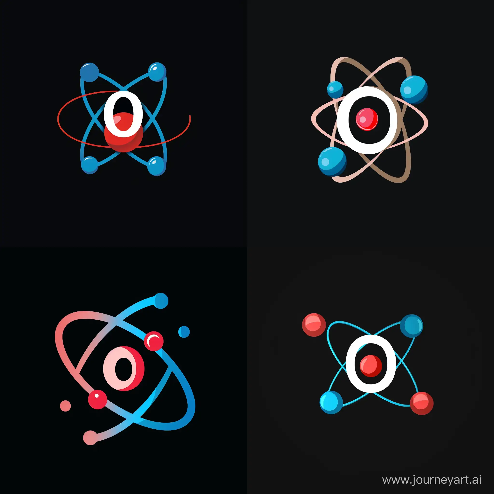 Atomic-Structure-Red-Proton-and-Blue-Electrons-in-Letter-O-Formation