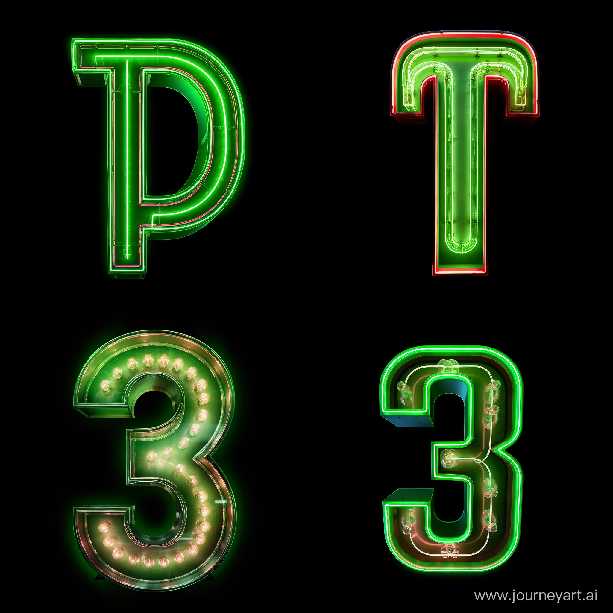 неоново-зеленая буква "пи" (та, которая обозначает число 3,14...) в ретро стиле (нужно чтобы буква состояла из одинаковых параллельных неоновых полос, как будто она выводится на ЭЛТ мониторе)