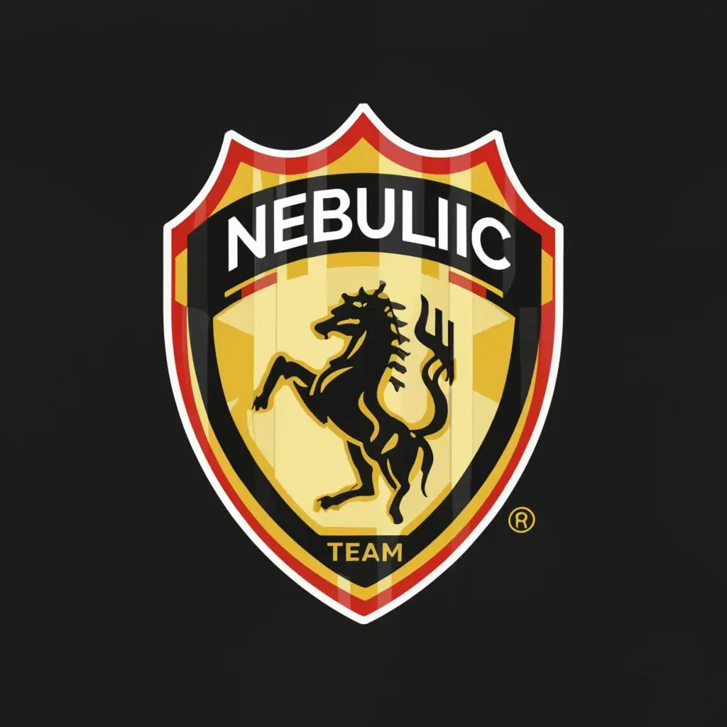 logo, make a inspired soccer team logo for my brand named nebulic make it look a bit like a ferrari and manchester united theme, with the text "nebulic", typography, be used in Sports Fitness industry