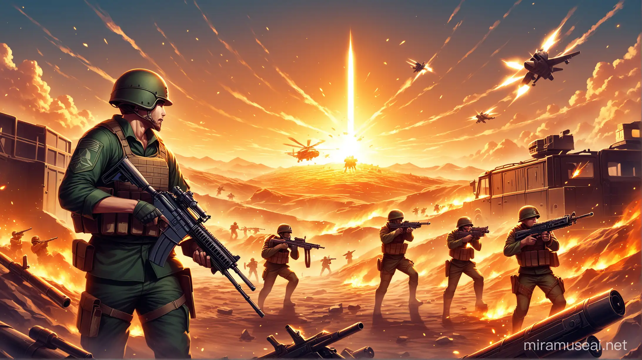 Subscribe to Braingamer War Games Banner with Guns in Background