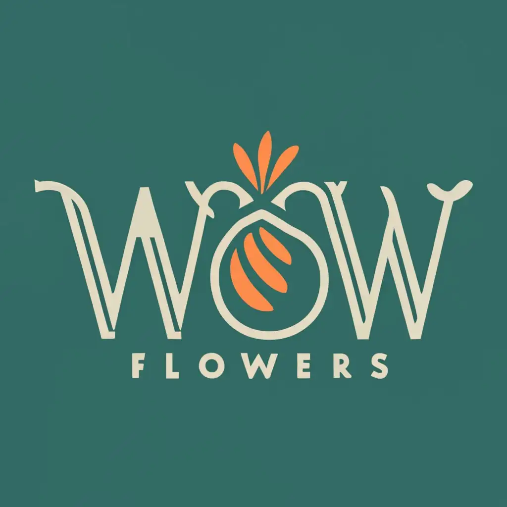 logo,  Detailed Explanation of Design Elements
The logo incorporates classic typography with a focus on legibility, ensuring that the brand name 'WoW Flowers' is easily recognizable. Vintage illustrations, such as subtle flourishes and decorative elements, add a touch of refinement without overwhelming the design. These elements work harmoniously to create a logo that is both timeless and versatile., with the text "WoW Flowers", typography