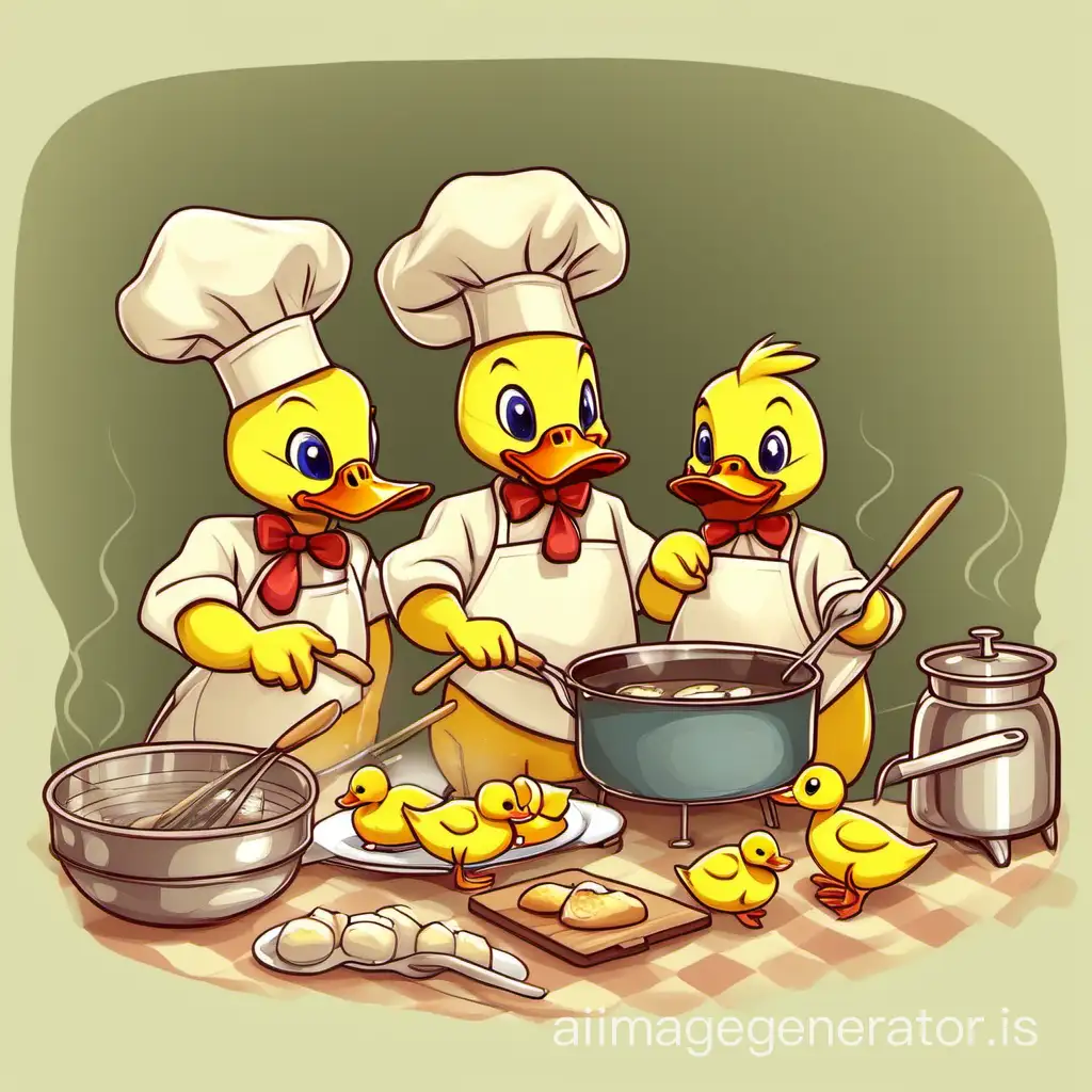 They are cooking a duckling