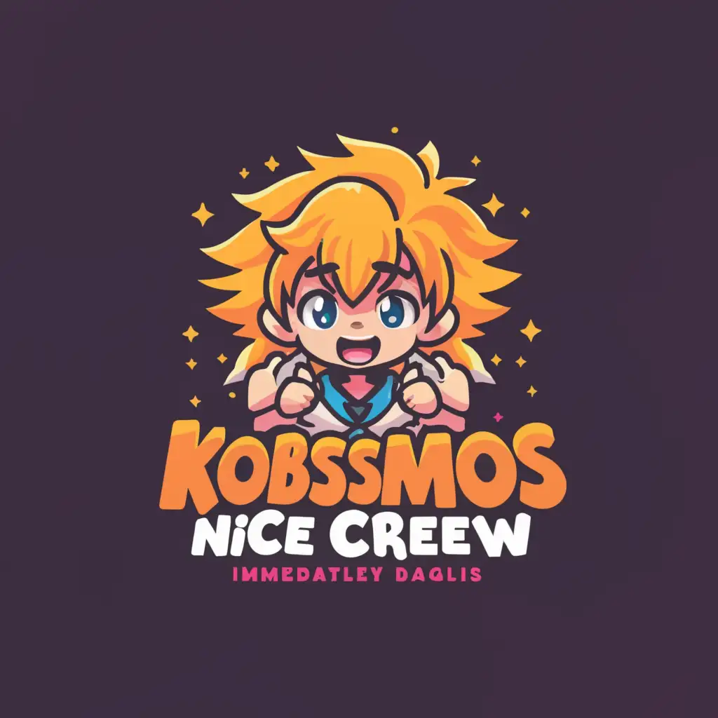 a logo design,with the text "Kobssmos nice crew etc. and immediately", main symbol:anime babe hairy,Moderate,clear background