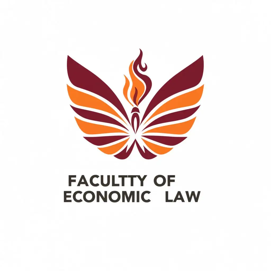 a logo design,with the text "Logo of the Faculty of Economic Law", main symbol:fire butterfly,complex,be used in Technology industry,clear background