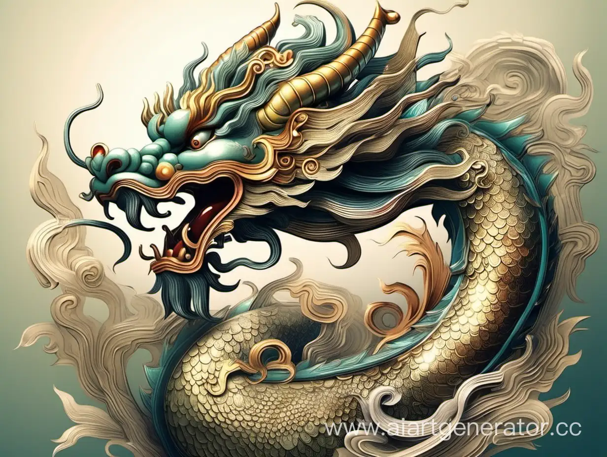 красивый мудрый китайский дракон 