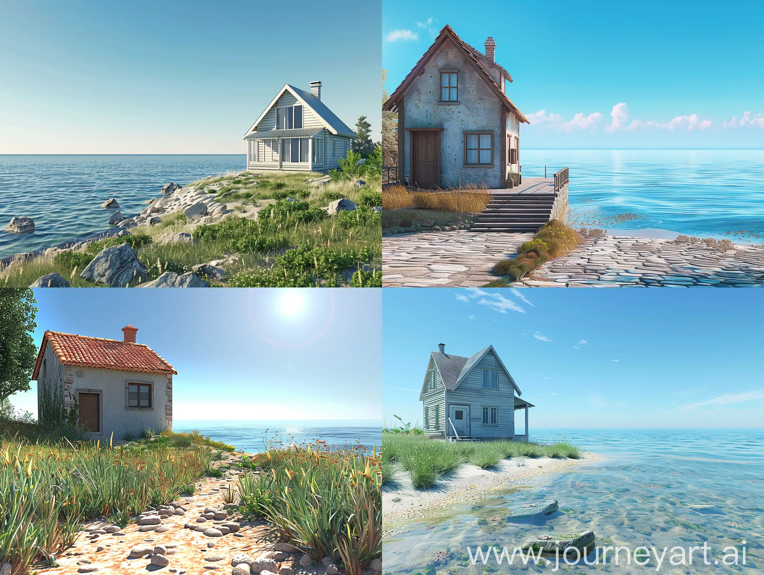 Seaside-Cottage-with-Ocean-View-Under-Clear-Skies